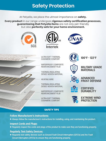 Deluxe Heated Cat House for Winter - Weatherproof, Insulated, Easy Assembly, Cat Heating Pad, Dual Escape Doors, Outdoor & Indoor Cat House - Brick Pethouse