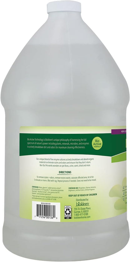 Bac-Out Pet Stain Remover - 2 Gallon - Enzymatic, Natural, Destroys Stains & Odors Safely, for Pet Stains on Carpets - Eco-Friendly, Plant-Based