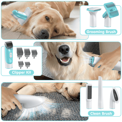 Professional 6-In-1 Dog Grooming Vacuum Kit - 11000PA High Suction & 1.5L Large Capacity | 99% Hair Removal with Complete Grooming Tools | High Suction Pet Vacuum for Professional Grooming