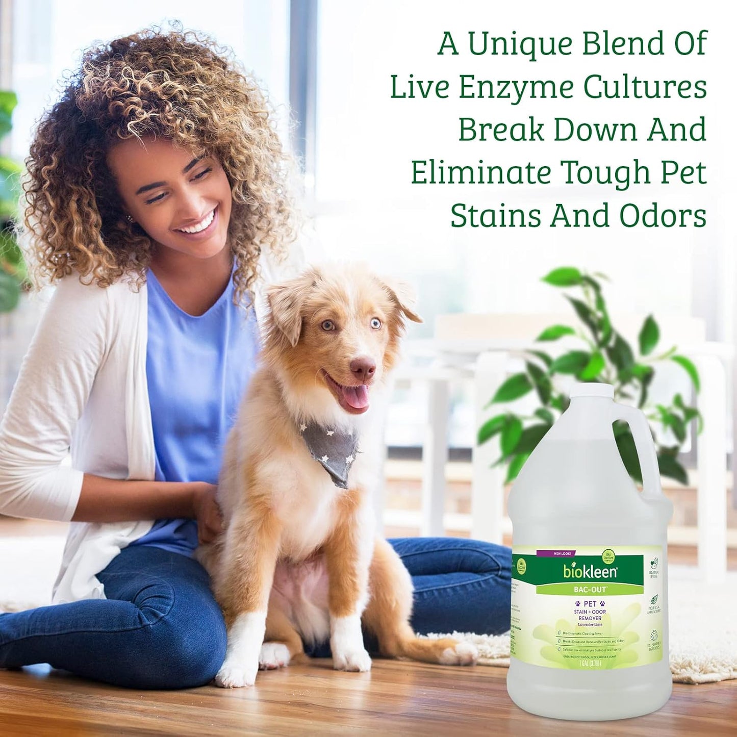 Bac-Out Pet Stain Remover - 2 Gallon - Enzymatic, Natural, Destroys Stains & Odors Safely, for Pet Stains on Carpets - Eco-Friendly, Plant-Based